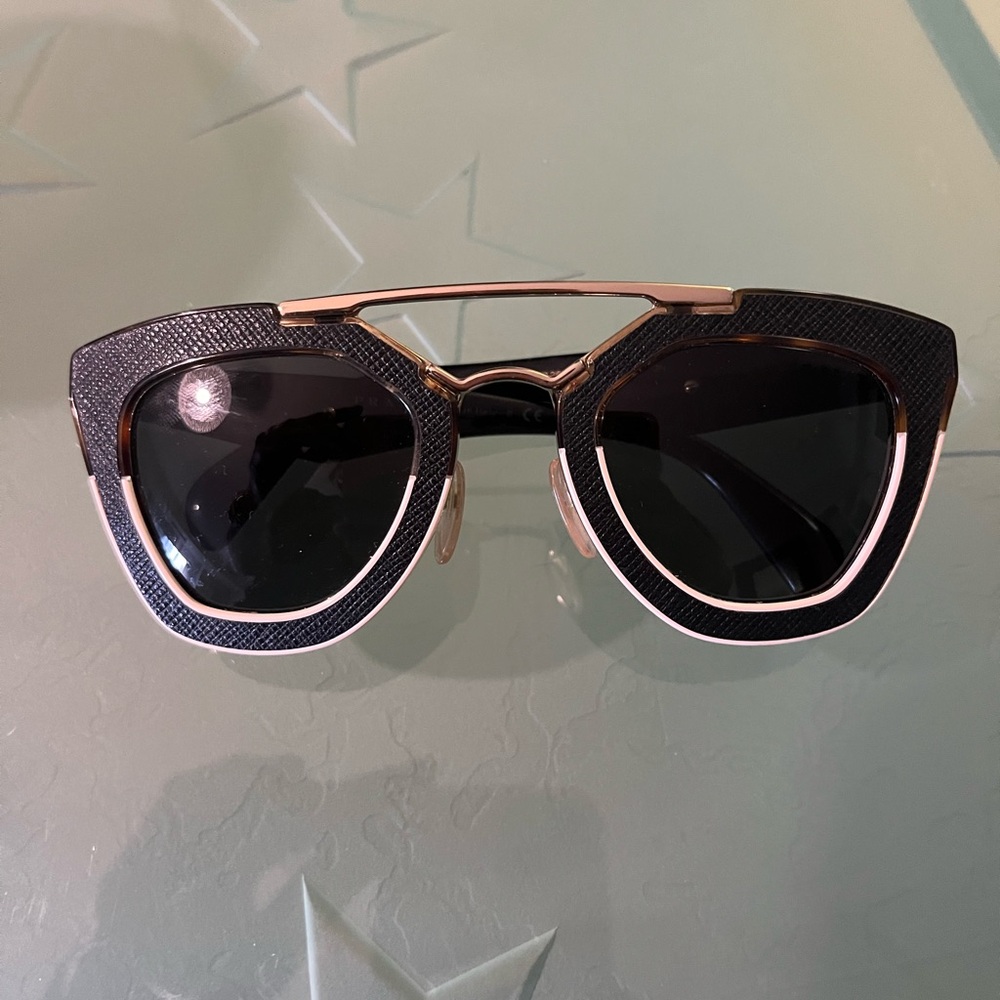 Prada milano cat eye ornate saffiano leather special edition sunglasses